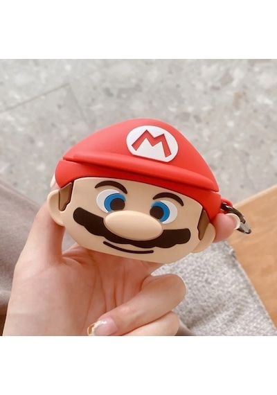 Microsonic Apple Uyumlu AirPods 4.nesil / Anc Kılıf Cartoon Figürlü Silikon Crtn-fgr-spr-mro Mat Kırmızı
