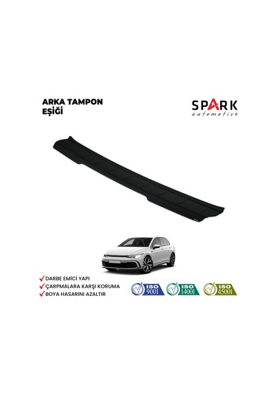Volkswagen Golf 8 2021- Yılı Ve Sonrası Uyumlu Arka Tampon Eşiği Mat Siyah