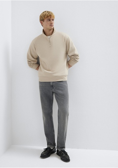 Mavi - Yarı Fermuarlı Ekru Sweatshirt 0s10278-70004 Ekru