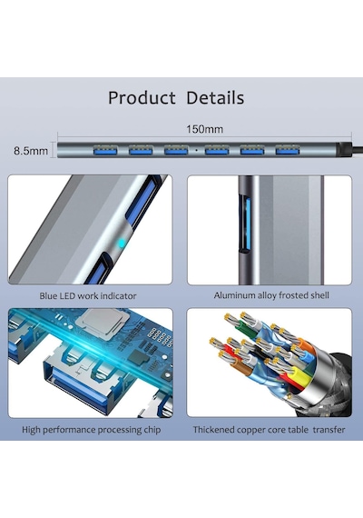 Usb C Hub 3.0, Alüminyum 7'si 1 Arada Usb C Dongle Usb, Macbook Pro, İmac, İpad Pro, Chromebook, Pixelbook, Dell Xps, Samsung Uyumlu Ve Daha Fazla Tip C Aygıtları İçin Uzatın Usb C Hub 3.0, Alüminyum 7'si 1 Arada Usb C Dongle Usb, Macbook Pro, İmac, İpad Pro, Chromebook, Pixelbook, Dell Xps, Samsung Uyumlu Ve Daha Fazla Tip C Aygıtları İçin Uzatın