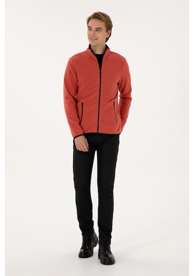 U.S. Polo Assn. Erkek Regular Fit Gül Kurusu Polar Örme Hırka 50313779-VR026