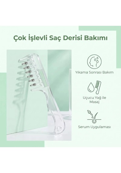 Özel Üretim Pratik Saç Bakım Yağı Uygulama Tarağı - Serum Tarağı - Yeniden Doldurulabilir Hazne