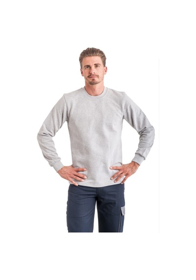 Mervem Uzun Kol Sıfır Yaka Sweatshirt Gri