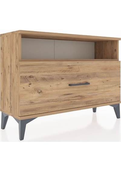 Arges Şifonyer Tek Raflı Tek Çekmeceli 88x30x64 Çam-çam Çam
