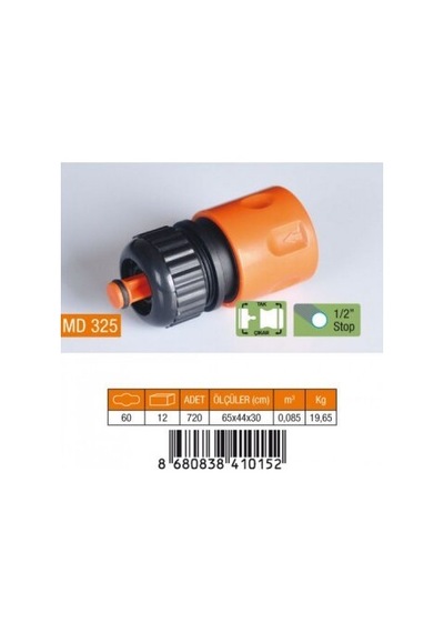 Medalyan Md-325 1/2 Hortum Bağlantı Adaptörü Stoplu - 60'li Paket
