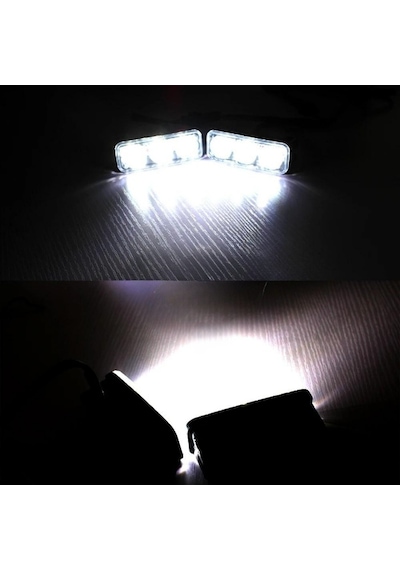 Drl 3 Led 12V Su Geçirmez Metal Mercekli Araba Motosiklet Gündüz Led Farı Beyaz 2 Adet