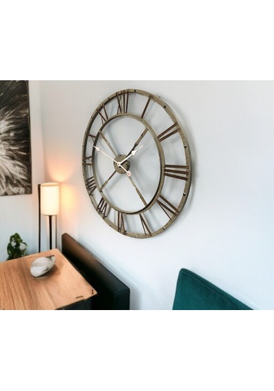 Eskitme Stil 73 Cm Duvar Saati