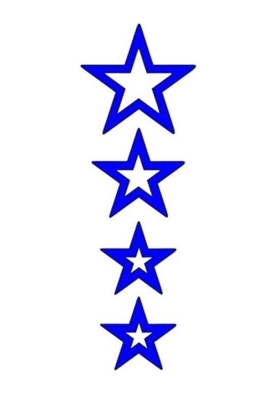 Cg Mavi Yıldızlı Çamurluk Üst Sticker Standart