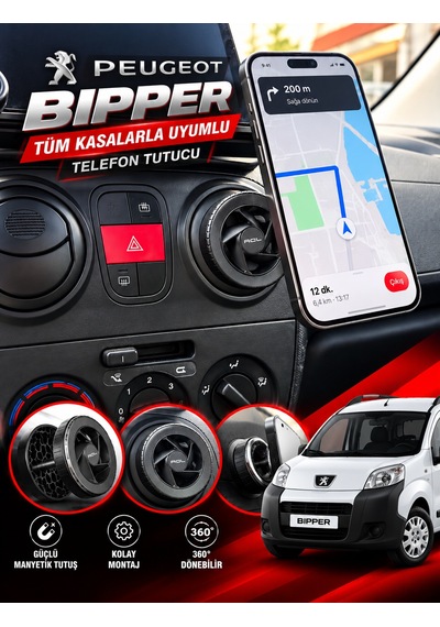 Peugeot Bipper Araç Içi Premium Telefon Tutucu - Araba Telefon Tutacağı Havalandırma Için