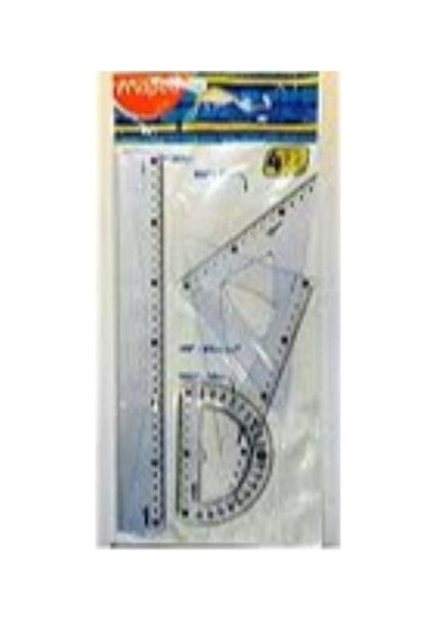 Maped 4 Adet 30 Cm Geometrik Seti. Mavi Renkli 242830 Cetvel, Açı Ölçer, Kare Seti Diğer