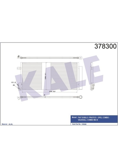 Kale Klıma Radyatoru Fıat Doblo 1.3 Jtd 1.6 Jtd 1.4 2.0 Jtd 10- Klr-378300