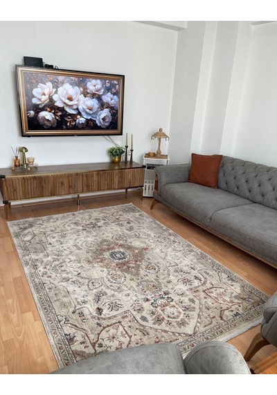 Andromeda Halı Valencia Serisi 0b64hy Salon Oturma Yatak Odası Halısı Gri
