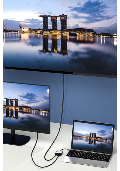 Thentech 4k Hdmı 1080p Vga Görüntü Çoklayıcı Adaptör Type-c Dönüştürücü Tablet Uyumlu Görüntü Aktarıcı