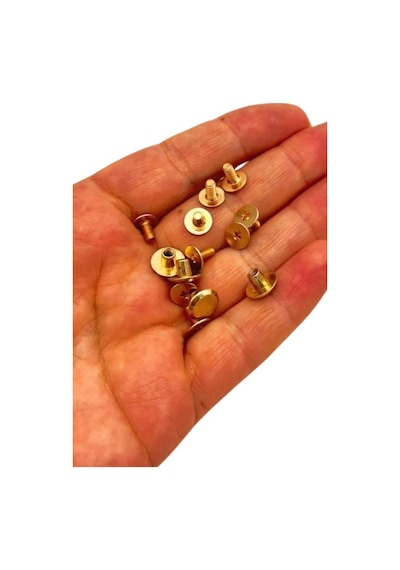Çanta Aksesuar Vidalı Trok Rivet Light Gold Renk 4 Adet