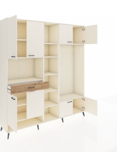 Hyperion Dolap 12 Raflı Tek Çekmeceli 8 Kapaklı 220x44x243 Aytaşı-aytaşı/çam Aytası/atlas Çam