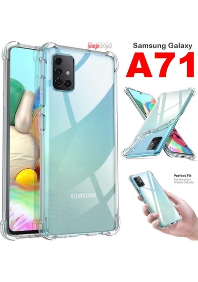 Galaxy A71 Köşeleri Airbagli Ultra Koruma Şeffaf Zırh Kılıf
