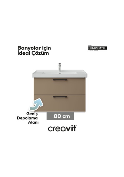 Creavit D20 80 Cm İki Çekmeceli Lav. Dolabı Dafne Melamin Demonte Dafne Creavit D20 80 Cm İki Çekmeceli Lav. Dolabı Dafne Melamin Demonte Dafne