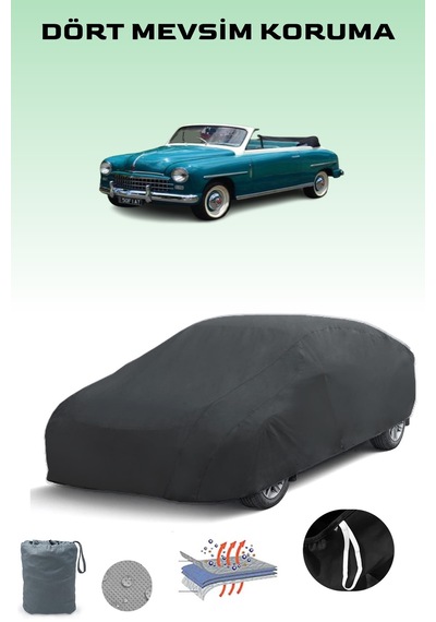 Siyah Fiat 1400 Cabriolet 1950 - 1954 Araba Brandası, Oto Örtüsü, Araba Çadırı Siyah