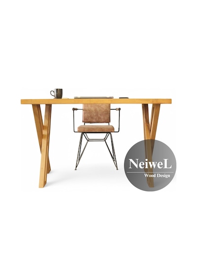 Neiwel Riva Doğal Ahşap Çalışma Ve Ofis Masası-70cm-100cm Açık Ceviz