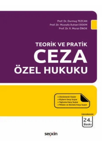 Ceza Özel Hukuku Prof. Dr. Durmuş Tezcan,prof. Dr. Mustafa Ruhan Erdem