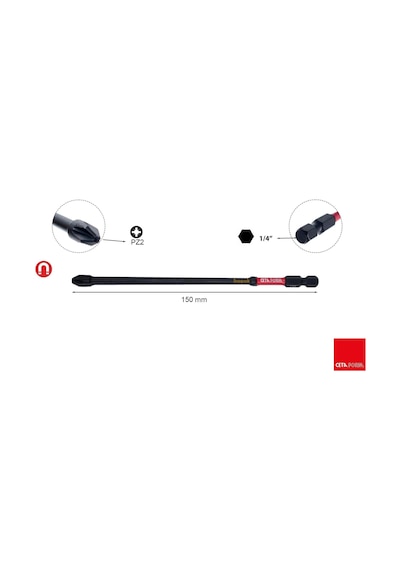 Ceta Form Pz2 X 150 Mm Darbeli Yıldız Bits Uç Cb/1512tm