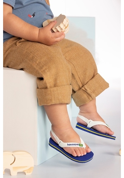 Havaianas Baby Brasıl Logo Iı Erkek Bebek Parmak Arası Sandalet 4140577 2711 Mavi