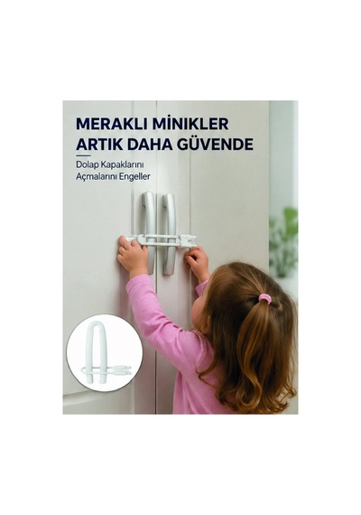 4 Adet Dolap Emniyet Kilidi Çocuk Güvenliği İçin Güçlü Ve Dayanıklı Set Ye - Hs08371536-6
