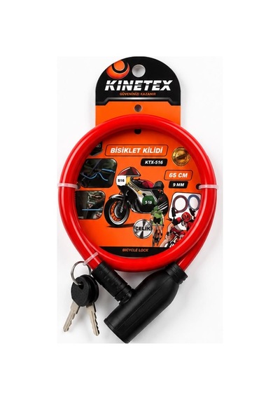 Bisiklet Kilidi 65 Cm 9 Mm Çelik Halatlı Anahtarlı Güvenlik Kilidi Çok Renkli
