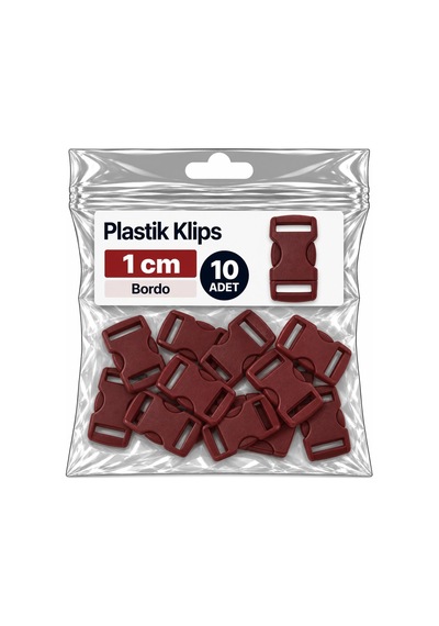Paracord Aksesuar Paracord Bileklik Plastik Klips 1 Cm Bordo 10 Adet