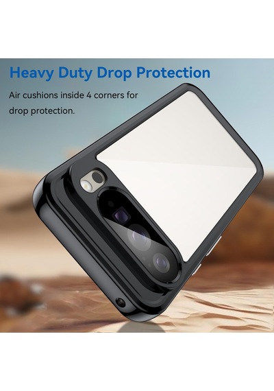 Caseonn Google Pixel 10 Pro Xl Kılıf Kamera Korumalı Darbe Emici Şeffaf Arka Kapak Siyah