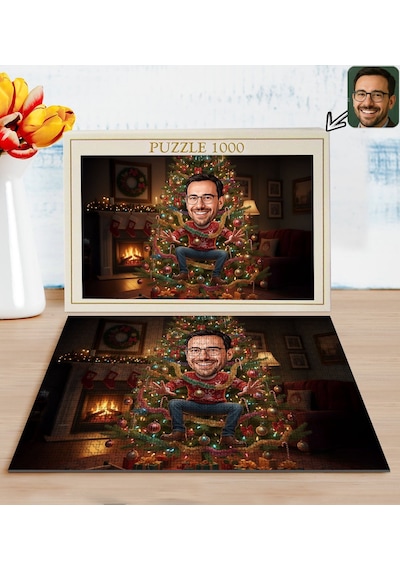 Bk Gift Kişiye Özel Erkek Yılbaşı Karikatür Tasarımlı 1000 Parça Profesyonel Puzzle-2, 1000 Puzzle, Yeni Yıl Hediyesi, Yılbaşı Hediyesi Kobitmeyencom3