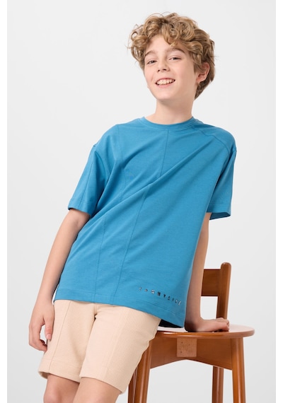 Tommylife Petrol Mavi Pamuklu Yumuşak Dokulu Oversize Basic Erkek Çocuk T-shirt - 11297 Petrol Mavi