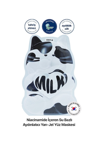 Editb Niasinamid İçeren Su Bazlı Aydınlatıcı Yarı Jel Yüz Maskesi EDIT.B Waterfull Gummy Mask MILK
