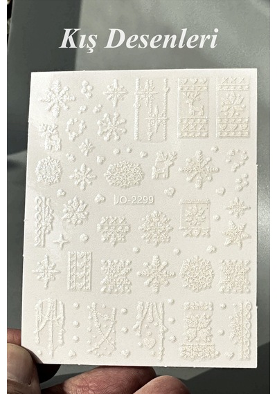 Nail Art Sticker Kendinden Yapışkanlı, Tırnak Süsleme, Tırnak Dövmesi Stikır 2299 Beyaz-2299 Nail Art Sticker Kendinden Yapışkanlı, Tırnak Süsleme, Tırnak Dövmesi Stikır 2299 Beyaz-2299