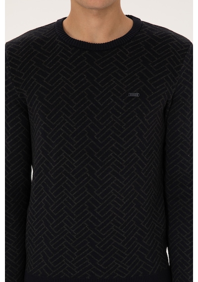 U.S. Polo Assn. Erkek Slim Fit Bisiklet Yaka Antrasit Kazak 50308343-VR006