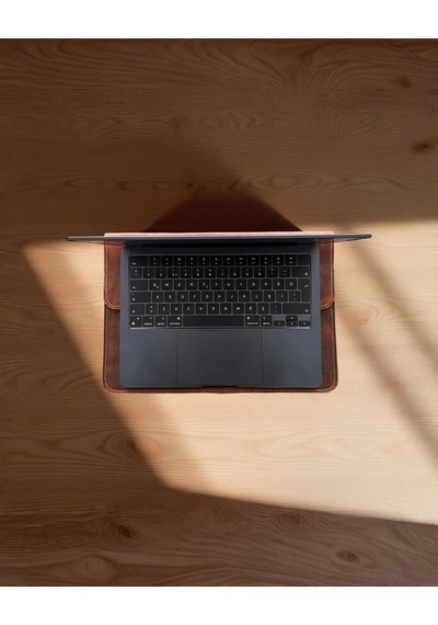 Hakiki Deri Macbook Kılıfı 13-14 İnç Gerçek Deri Premium Macbook Çantası, Macbook Air, Macbook Pro - Mess Collection Taba 13/14 İnç Diğer