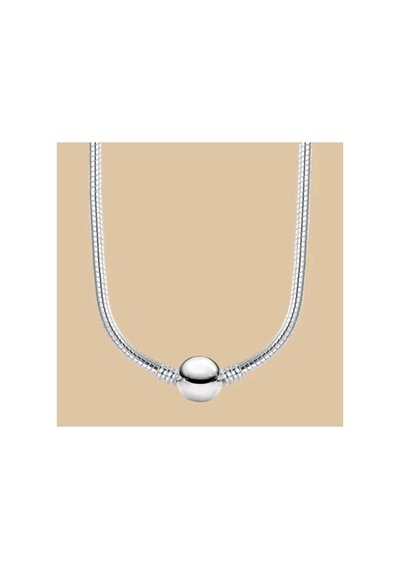 Lunarie Charm Uyumlu Yılan Zincir Kolye Kararmaz Çelik Gümüş