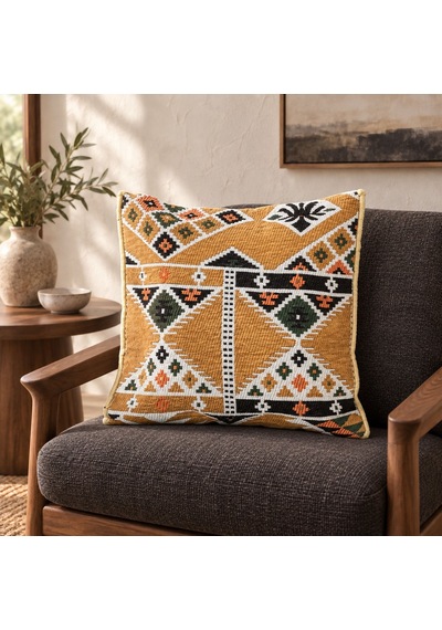 Bk Gift El Yapımı Otantik Türk Kilim Kırlent Yastık 43x45 Cm -2 Bohem Etnik Dekoratif Koltuk Yastığı Çok Renkli