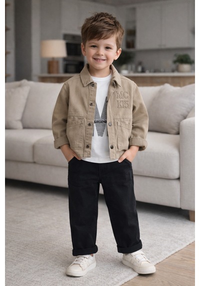 Uğur Bebe Mackays 3 Parça %100 Pamuk Bej Kanvas Ceketli Erkek Çocuk Takımı Siyah Pantolon Modern Şık Kombin Bej Siyah Bej Siyah Uğur Bebe Mackays 3 Parça %100 Pamuk Bej Kanvas Ceketli Erkek Çocuk Takımı Siyah Pantolon Modern Şık Kombin Bej Siyah Bej Siyah