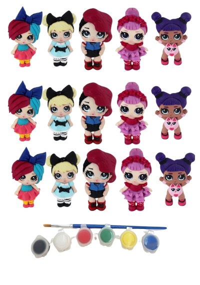 Eğitici Etkinlik 5'li Set 2 Boyutlu 8 Cm 5 Adet Stone Painting Lola Bebek