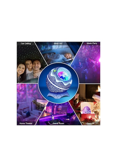 Led Yıldızlı Gökyüzü Projektörü Gece Lambası Çocuk Galaxy Star Lambası Projektörü Bluetooth Hoparlör