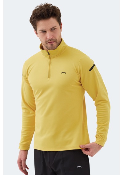 Slazenger Intımate I Erkek Dik Yaka Fermuarlı Sarı Sweatshırt Sarı