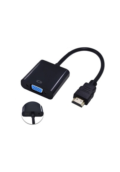 Hdmi To Vga Çevirici Kablo - Uydu Alıcısında Kullanır-Güç Girişli