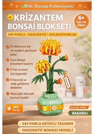 Botanicals Yetişkinler İçin Sergilenebilir Çiçek Modeli Yapım Seti 345 Parça