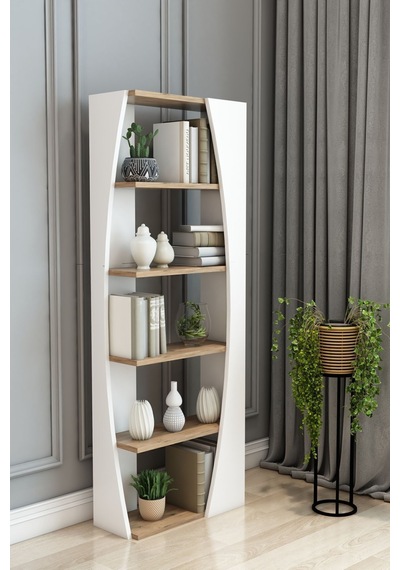 İskandinav Model 6 Raflı Kitaplık Dekoratif Salon Kitaplığı Ofis Kitaplığı Beyaz İskandinav Model 6 Raflı Kitaplık Dekoratif Salon Kitaplığı Ofis Kitaplığı Beyaz