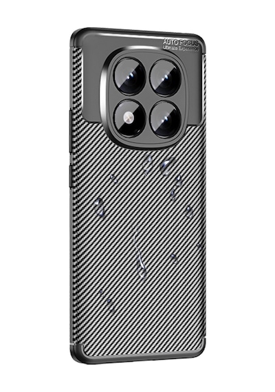 Xiaomi Redmi Note 14 Pro 4g Kılıf Karbon Görünümlü Silikon Kamera Korumalı Üstün Koruma Pazarplus Siyah