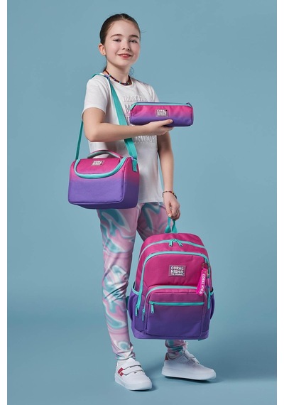 Coral High Kids Pembe Mor Renk Geçişli 3 Lü Okul Çanta Seti Set0123762