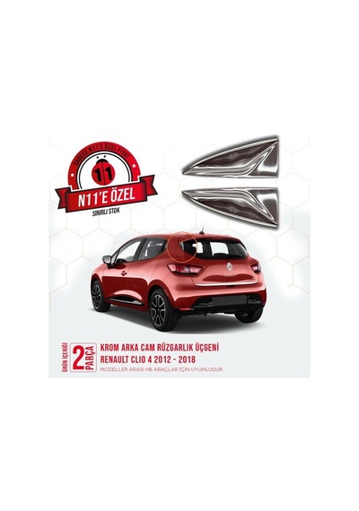 intakrom Renault Clio 4 Krom Arka Cam Rüzgarlık Üçgeni 2012 - 2018 intakrom Renault Clio 4 Krom Arka Cam Rüzgarlık Üçgeni 2012 - 2018