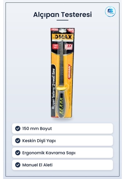 Alçıpan Testeresi 150 Mm Manuel El Aleti Keskin Dayanıklı Kesme E
