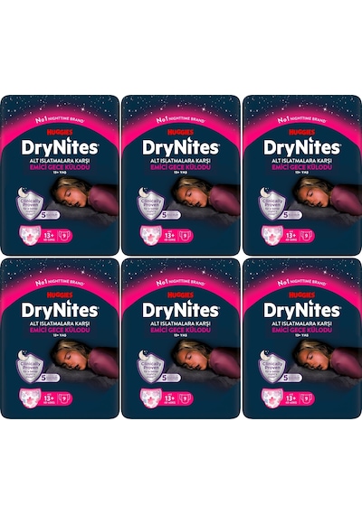 Drynites Emici Gece/külot Bez Kız 13+ Yaş 48-60kg Xl 54 Adet XL 6'lı